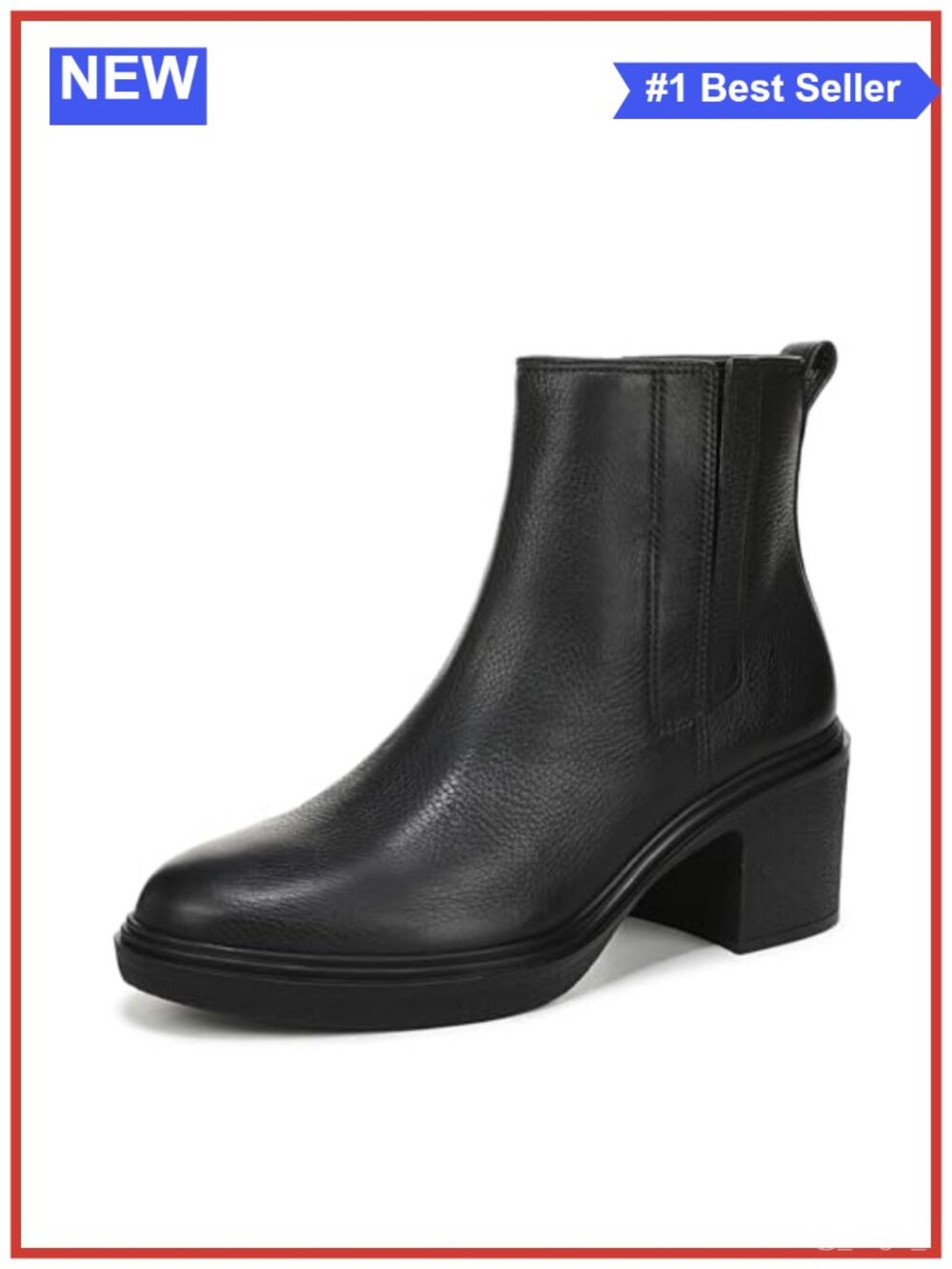 Vionic Savannah Water-Resistant Leather Heeled Ankle Bootie